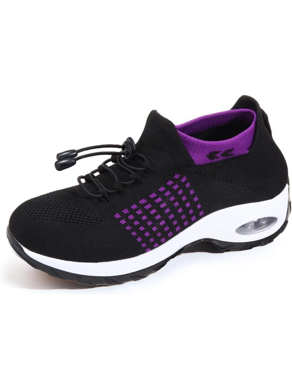 Women's Black Purple Orthopedic Breathable Slip on Trainers Bottom Sneaker Shoes